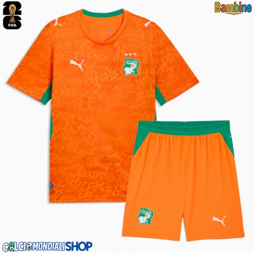 Maglie da calcio Costa d'Avorio Prima Maglia Bambino Mondiali 2026  Manica Corta + Pantaloni corti)
